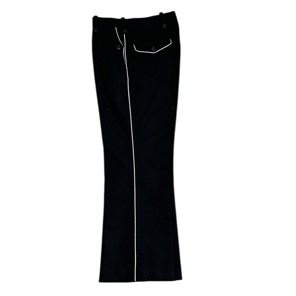 Dries Van Noten Black Wool Trousers with White Piping